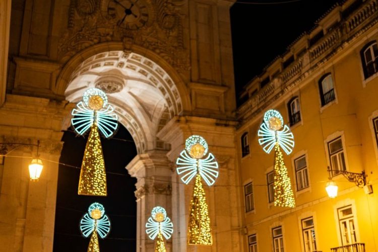 Christmas decoration on Rua Augusta Christmas decoration on Rua Augusta in Lisbon, Portugal